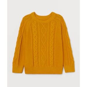 Rugged Butts Mustard Yellow Crewneck Cableknit Sweater Toddler Size 18-24M